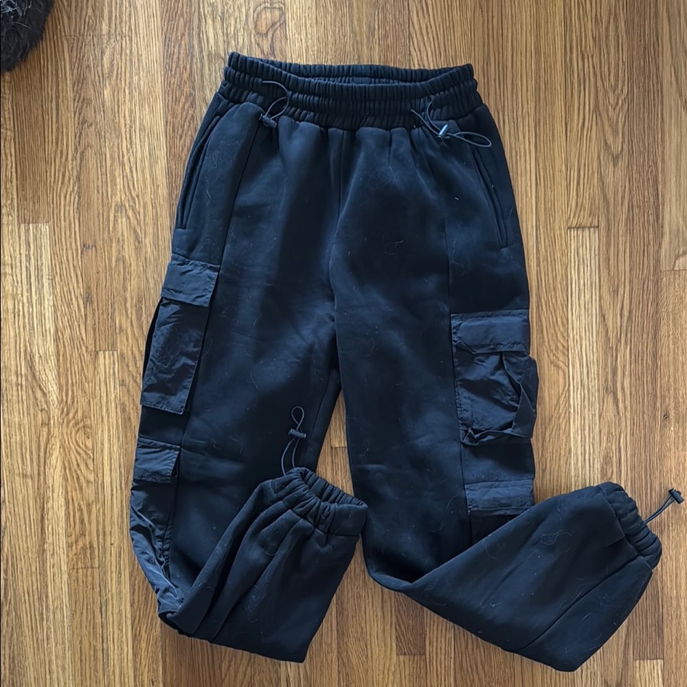 Danielle Guizio Black Cargo Jogger